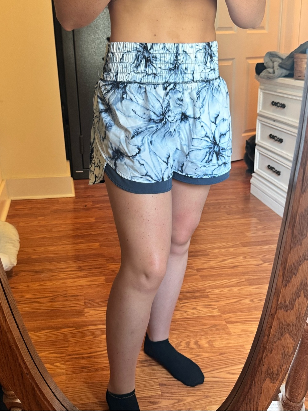 Blue Flower Print Calia Shorts